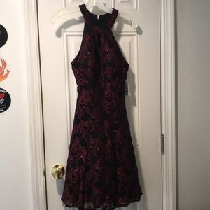 Red lace short dress size:1